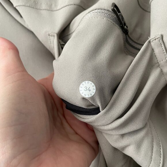 Lululemon ABC Pant Slim *Warpstreme Casual Tapered Pants Riverstone Gray 34 - Picture 9 of 9